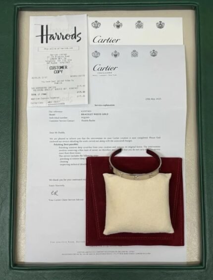 Bracelet Manchette Cartier Love Grand Modèle – Or Blanc 18K – Boîte et Papiers